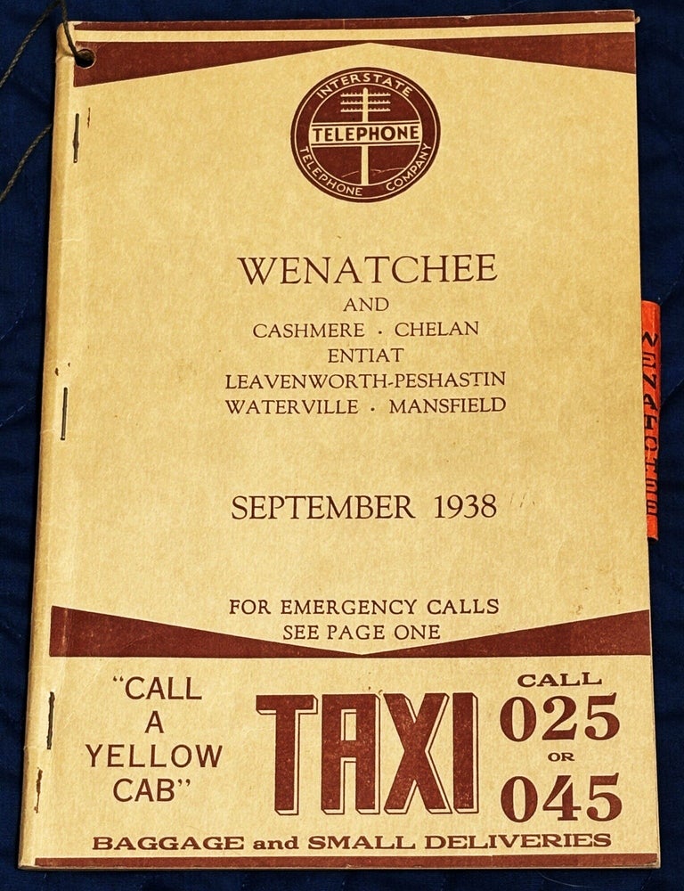 Item #86428 Wenatchee Phone Book, September 1938. Interstate Telephone Company.