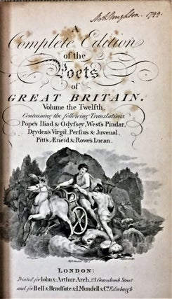 Item #E12367 A Complete Edition of the Poets of Great Britain, Volume the Twelfth" 1795, front...