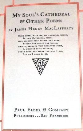 Item #E12469 My Soul's Cathedral & Other Poems. James Henry MacLafferty