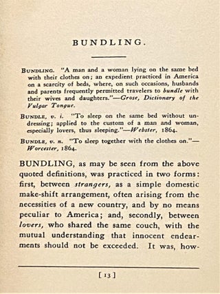 Bundling: Its Origin, Progress and Decline in America