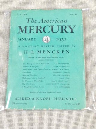 Item #E4397 The American Mercury, January 1931. H. L. Mencken, Ralph Milne Farley Edgar Lee...