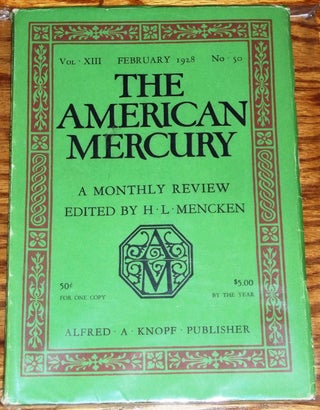 Item #E6533 The American Mercury, February 1928. H L. Mencken, Zona Gale, Bernard De Voto