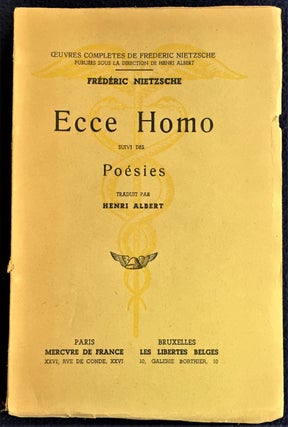 Item #NJ0542 Ecce Homo Suivi Des Poesies. Frederic Nietzsche